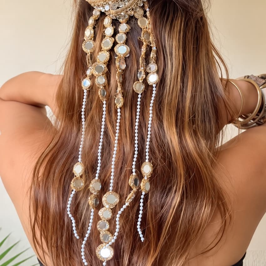 Golden mirror hairclip