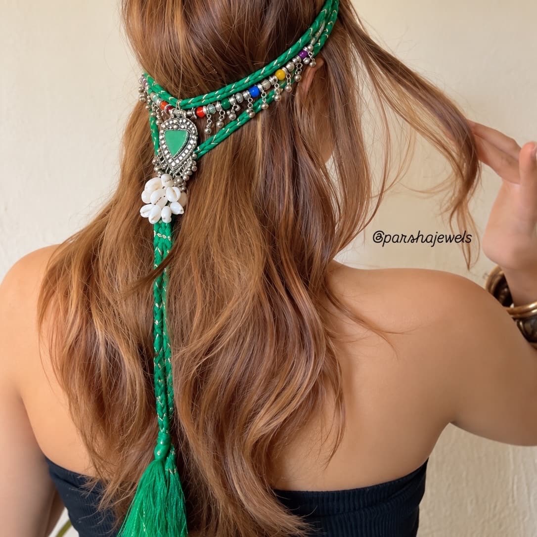 Boho Navratri hair accessory